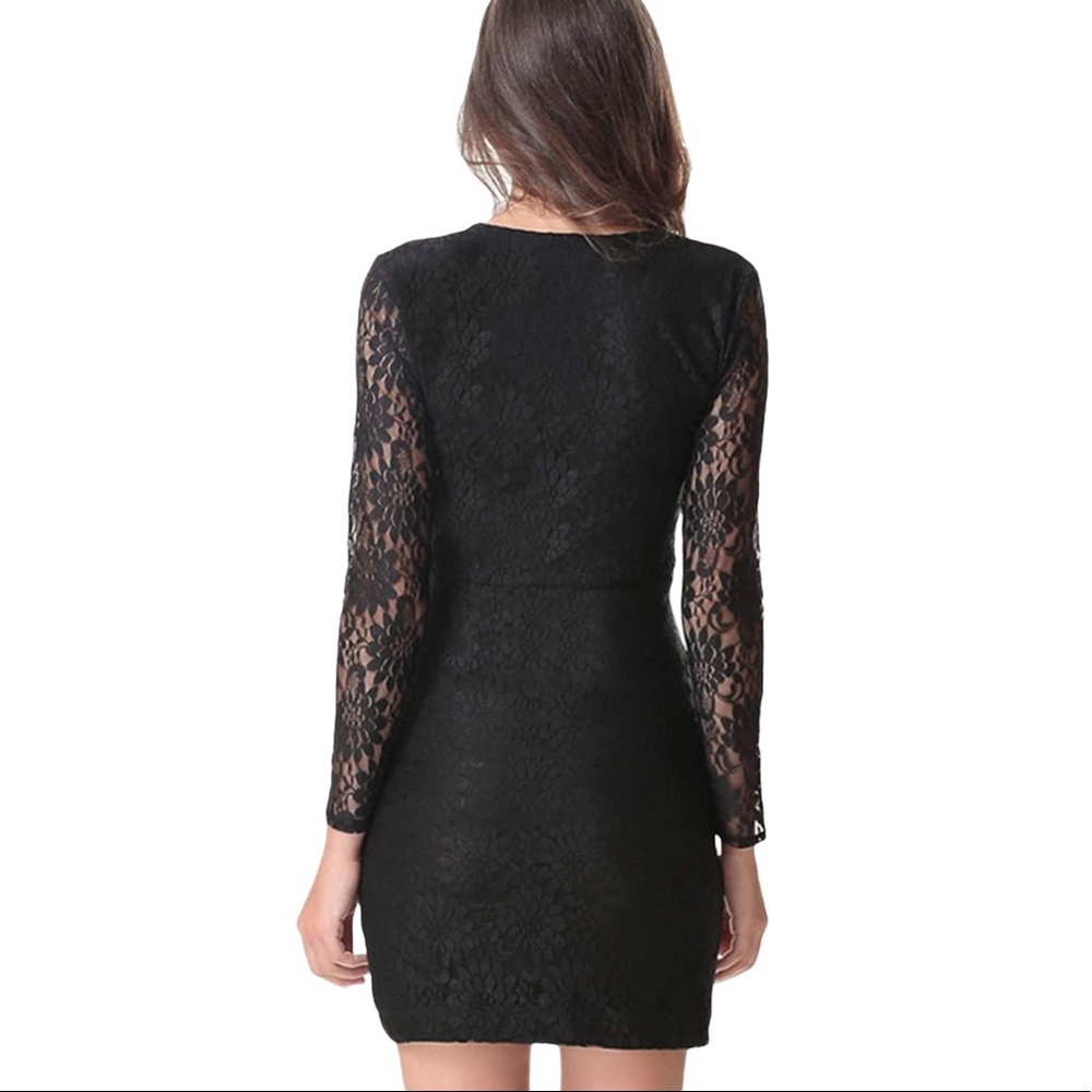 WHISKEY KISS Scalloped Lace V-Neck Mini Dress - Picture 4 of 5